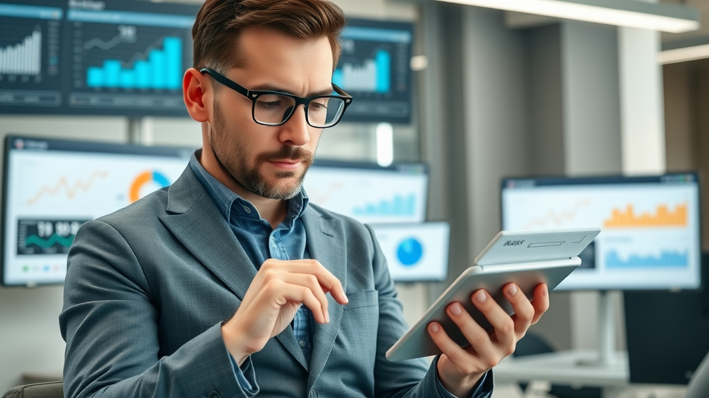 calculating website conversion rate using digital tablet with analytics dashboards