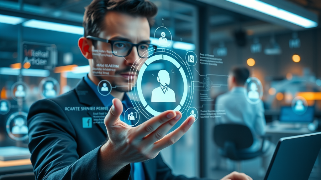 crm system automation lead scoring ai chatbot digital marketing leads futuristic interface