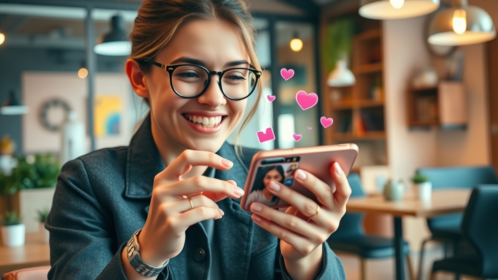 trendy digital marketer creating social media paid ad smartphone