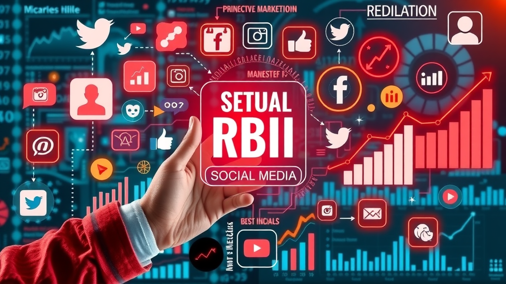Infographic showing social media platforms, pitfalls, and ROI improvement for social media advertising with creative charts and icons, focused on maximizing ROI and preventing costly errors