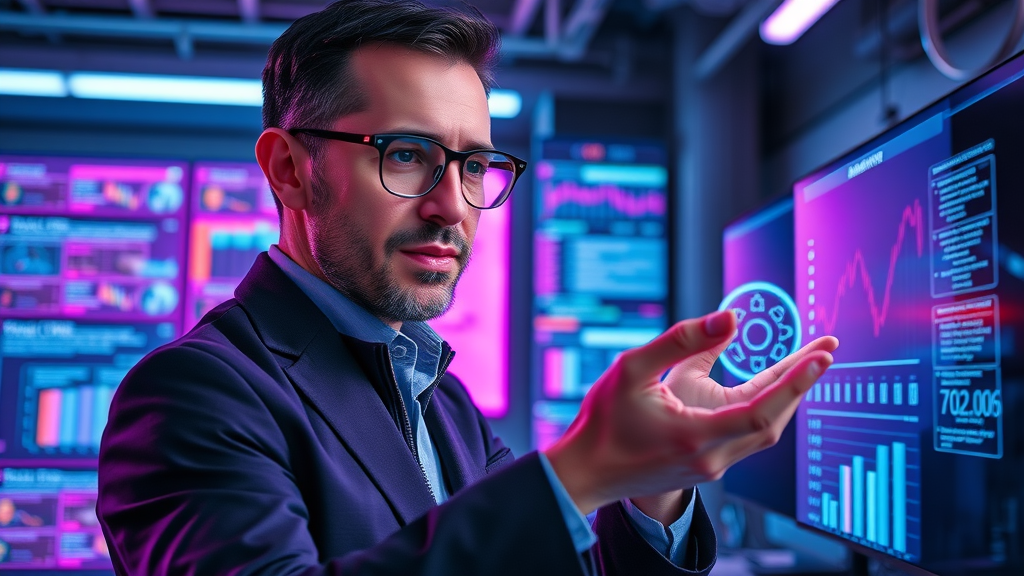 marketer using AI-powered predictive analytics for personalized content marketing lead generation