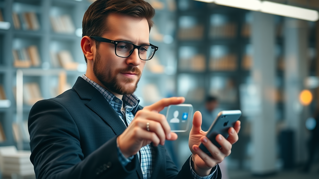 google business profile digital strategist syncing social accounts profile touchscreen connections