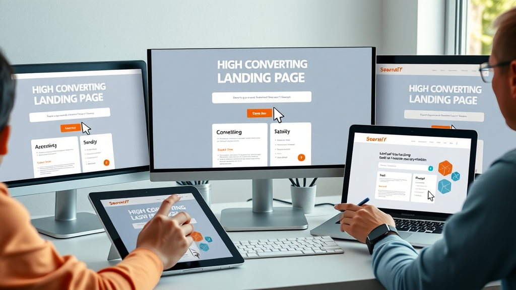 high-converting landing page with active visitors engaging call-to-action buttons for paid campaigns