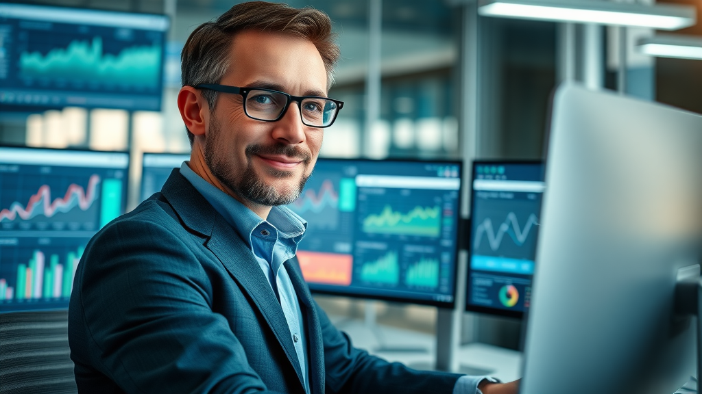 ecommerce dashboard conversion rate optimization | confident business owner analyzing sales data on monitors