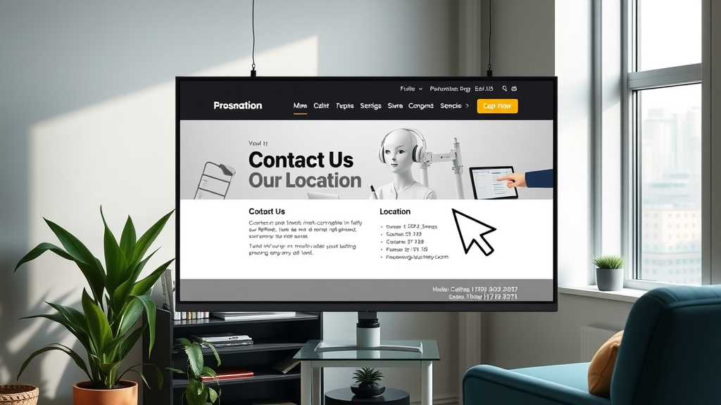 modern local business website displaying a contact and location page optimized for local SEO