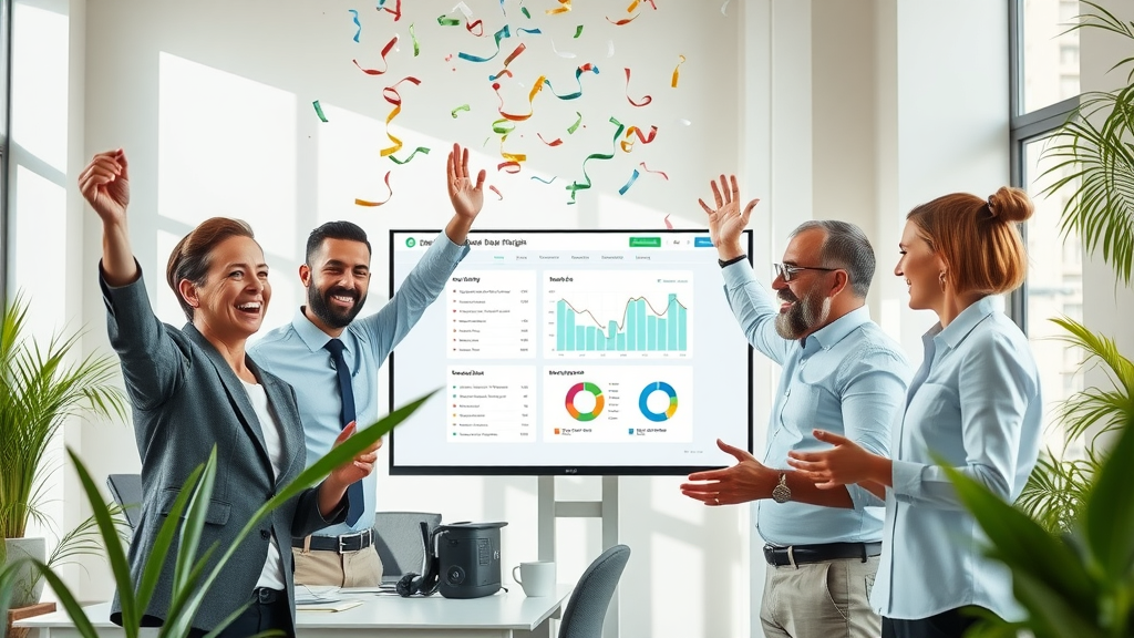 landing page conversion rate optimization redesign team celebrating sales growth