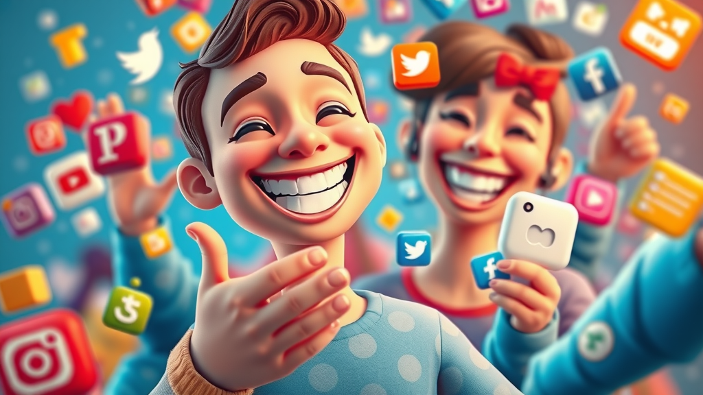 colorful digital collage featuring popular social media content types like videos, graphics, and polls