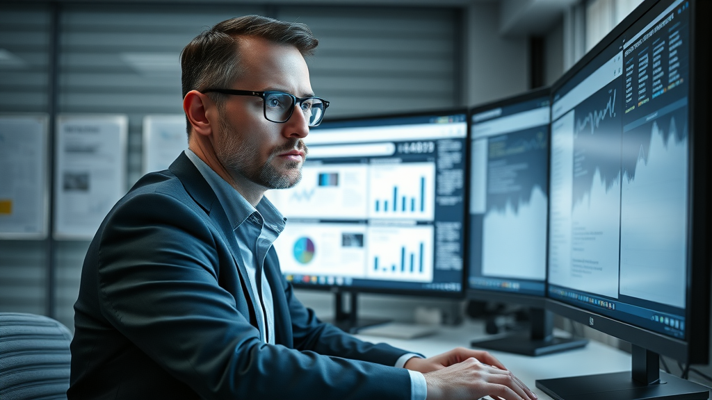 Analyst auditing search engine results for online reputation management