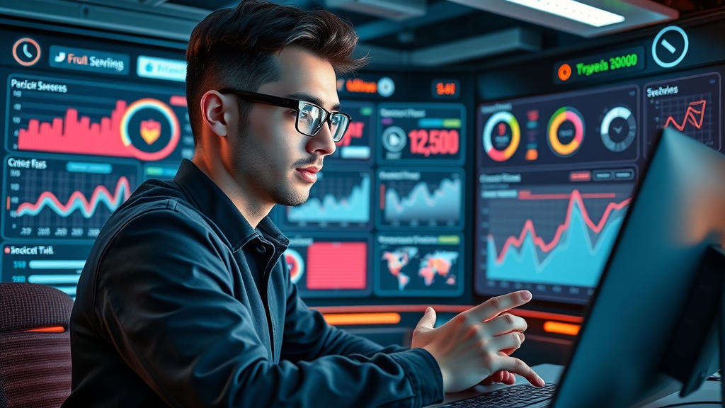 sleek dashboard interface managing influencer marketing campaign analytics and stats