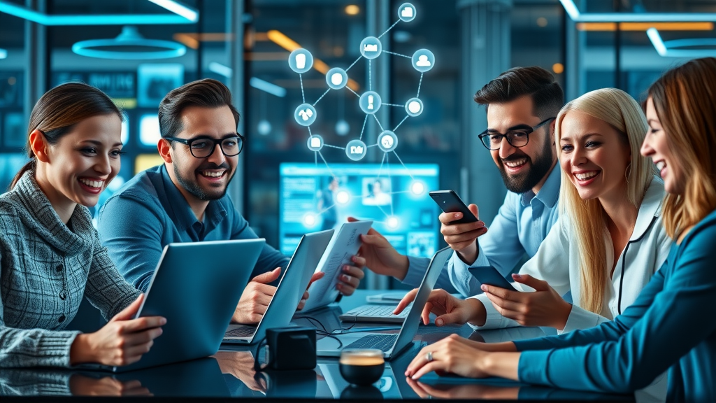 affiliate marketing team networking virtually with brand partners