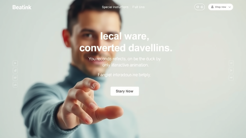 Sleek modern landing page designed for high conversion, minimal background with engaging UI elements.