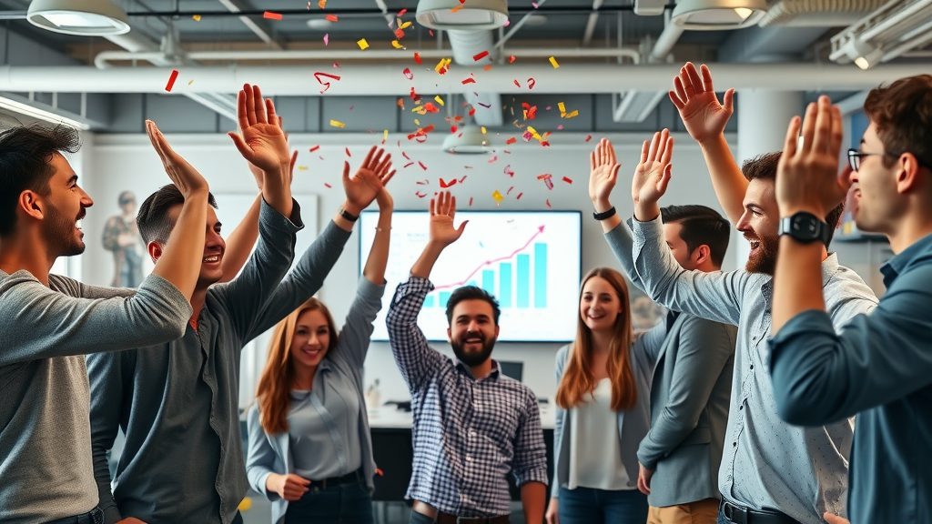 conversion rate optimization SaaS team celebrating increased conversions
