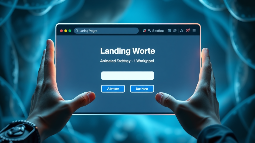 inviting landing page optimization mockup with animated call-to-action for sales funnel