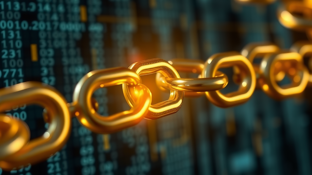 Gold digital link in a chain symbolizing value for local link building in local SEO