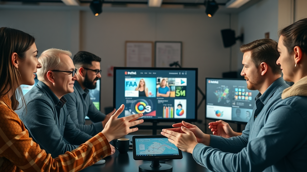marketing team selecting multimedia for landing page optimization to boost website conversion rate