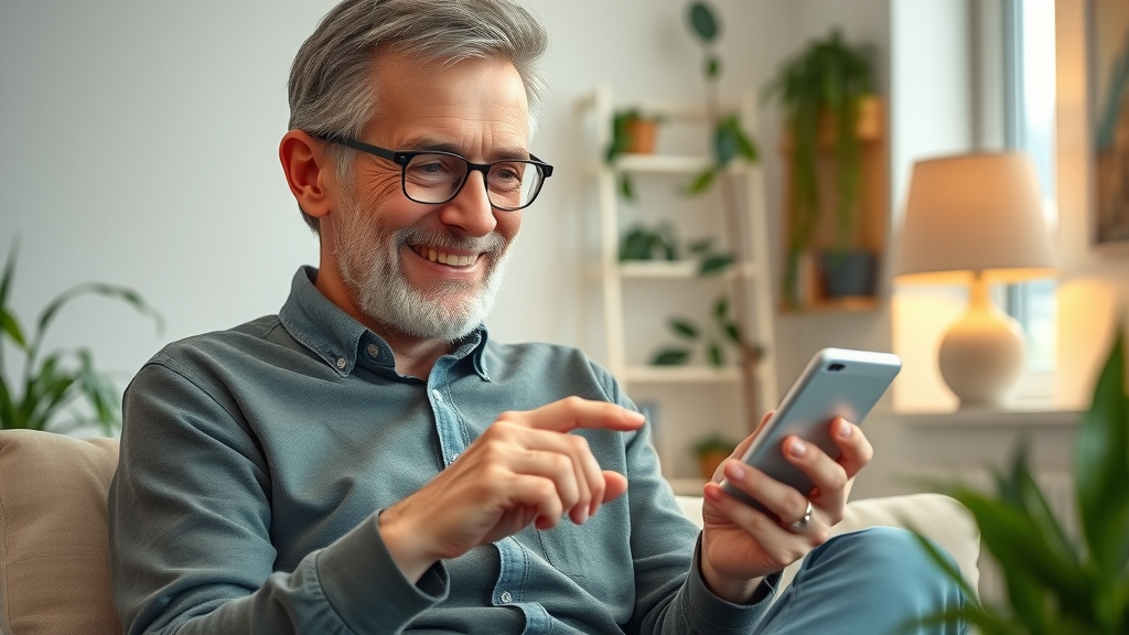 user engaging with mobile-friendly local business site, showing interactive navigation and positive user experience