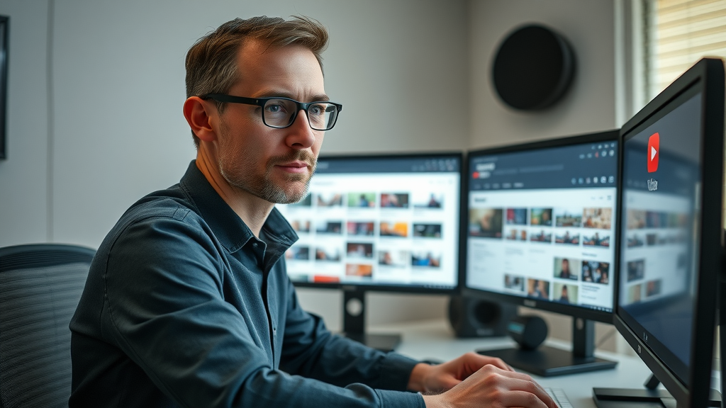 YouTube SEO manager optimizing video playlists and tags for higher search results
