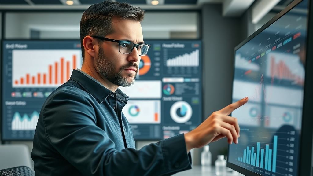 conversion rate optimization professional marketing analyst reviewing KPI dashboard