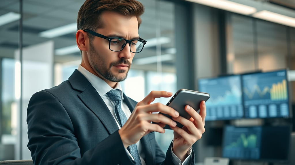 professional analyzing mobile search growth statistics and analytics for mobile local SEO optimization