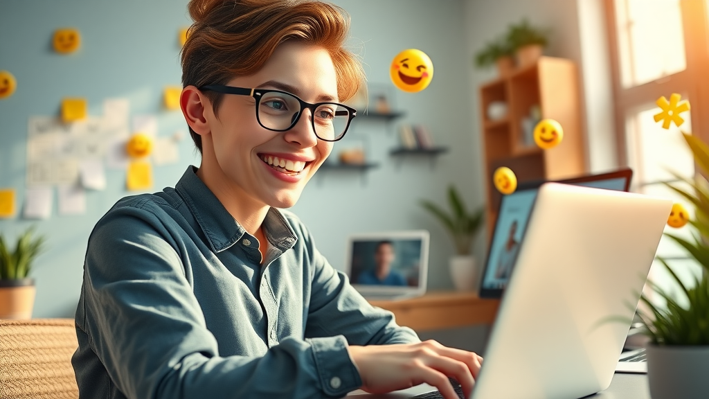 Social media manager adding captions and hashtags to short-form video content