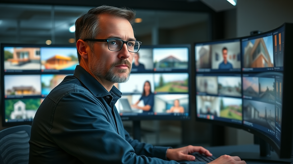 Social media strategist managing property videos across multiple media platforms for maximum marketing impact