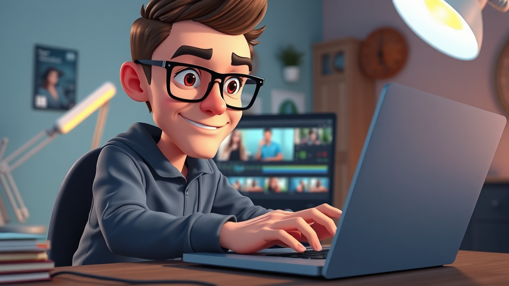 Tech-savvy content creator editing an Instagram Reel using professional editing tools on a laptop