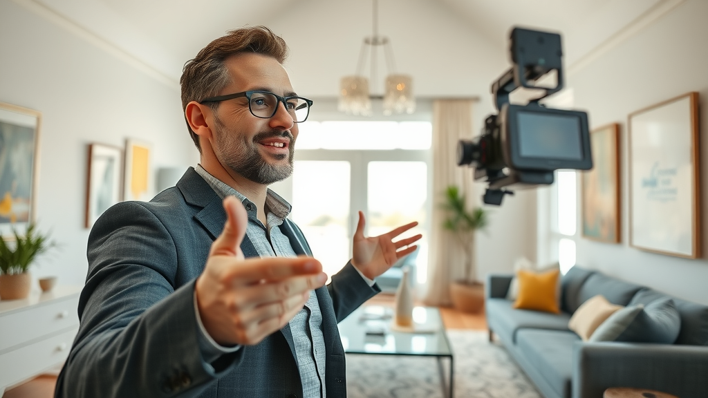 Real estate agent creating TikTok video walkthrough of home - tiktok video property service
