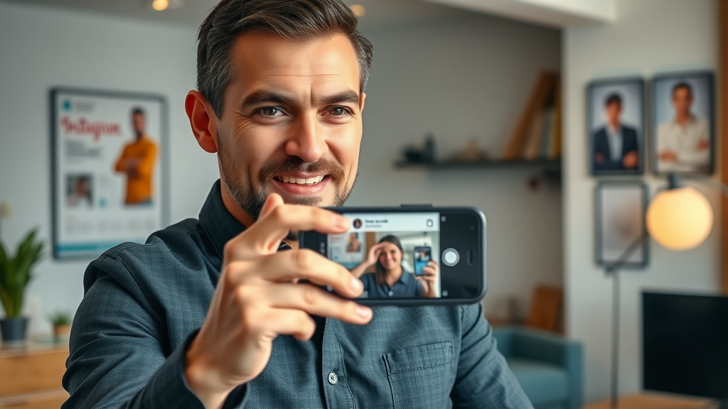 Motivated property services owner launching a new Instagram Reel for optimized content strategy and local visibility