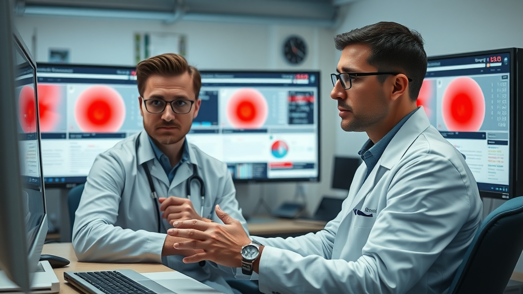 homepage image slider: researchers analysing heatmaps of slider engagement, scientific study scene
