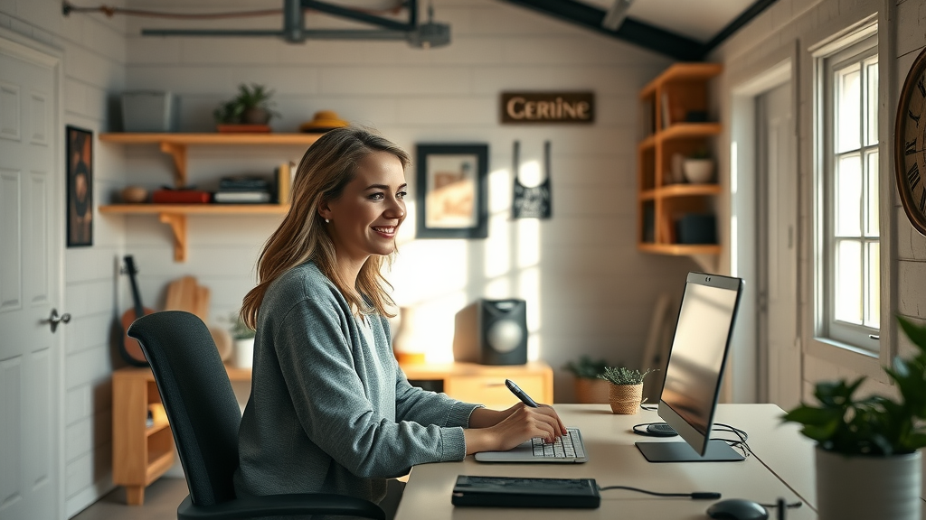 Garage conversions Derbyshire home office transformation in stylish modern space