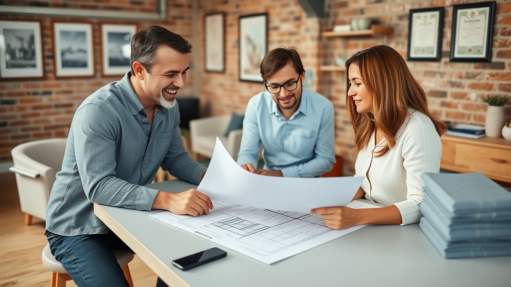 Chesterfield builder discussing renovation plans with local homeowners
