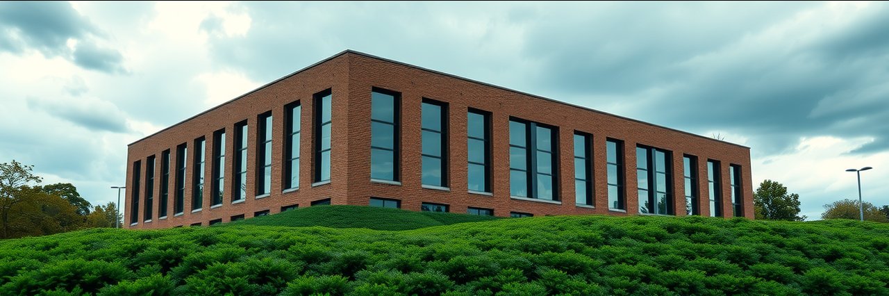 Corporate building emphasizing design management services in modern architecture.