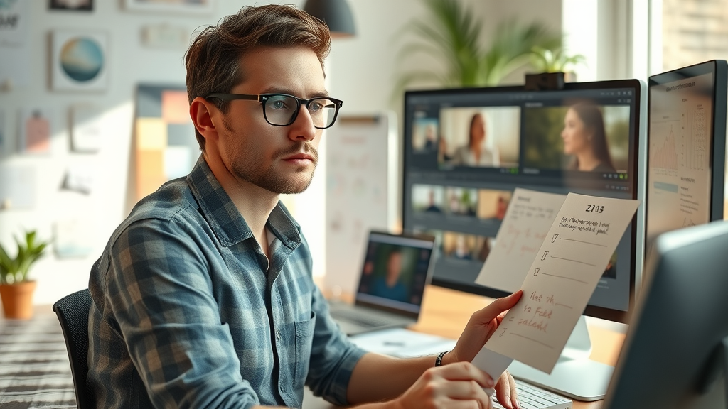 content creator planning short videos for marketing with video shorts strategy