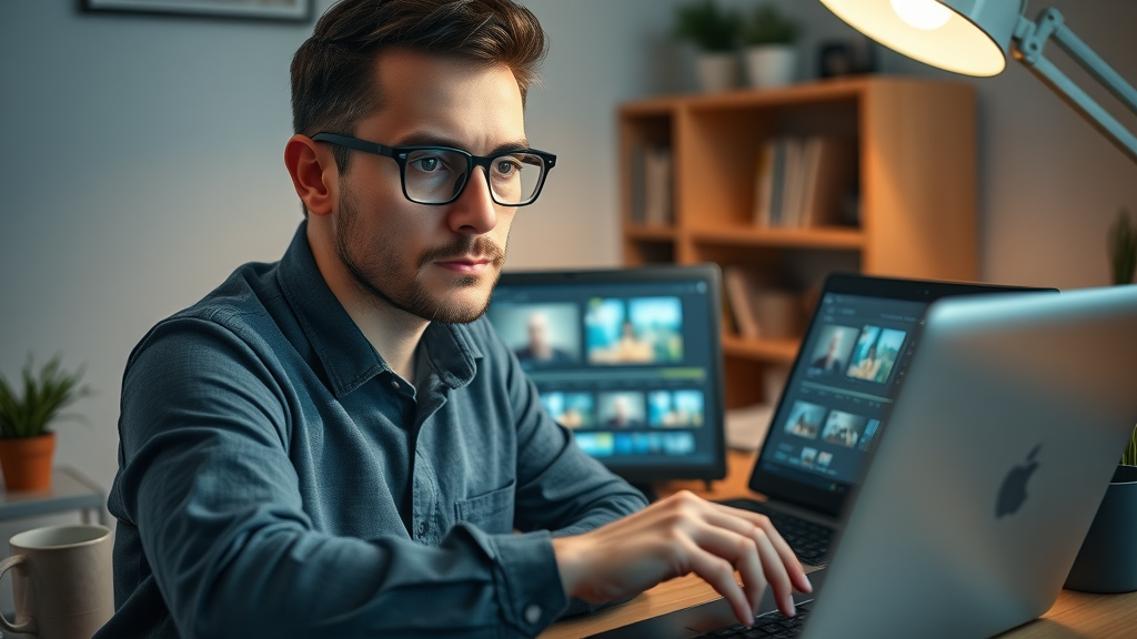 Creator editing short-form video content for home services campaign