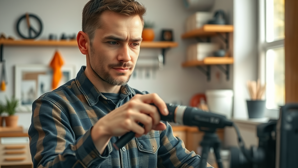Technician filming explainer video for local home service audience