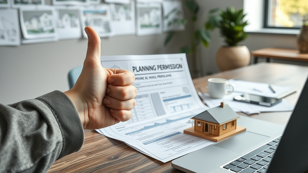 Approved planning permission management paperwork and positive professional review