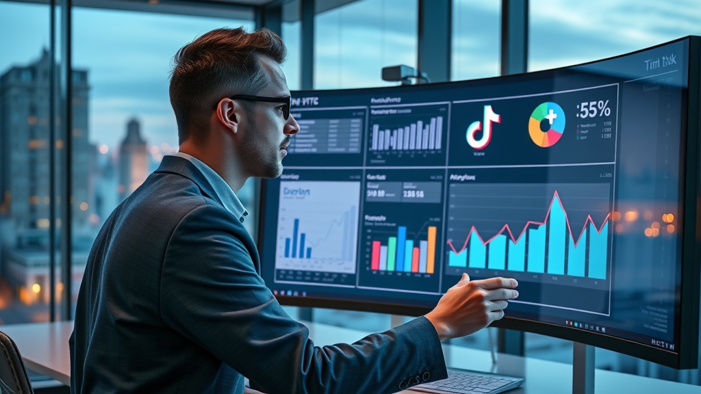 Home services owner checking TikTok analytics dashboard to assess content, ad, and engagement performance