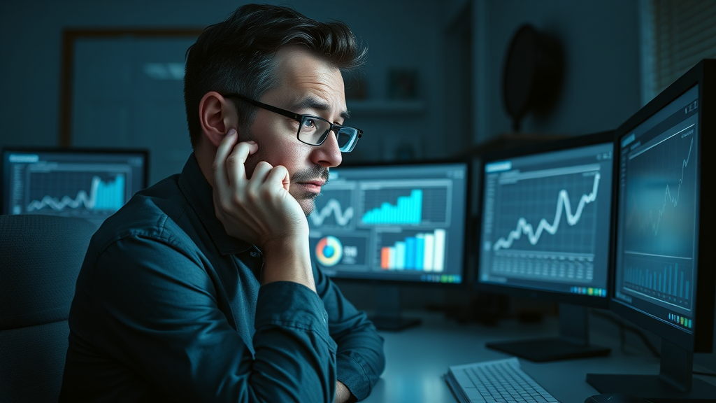 Digital marketer frustrated while reviewing poor video analytics from short video seo optimization mistakes