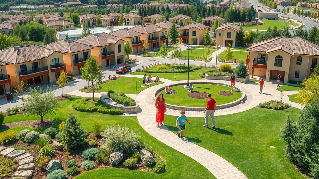 Estate development projects create green community spaces and modern homes