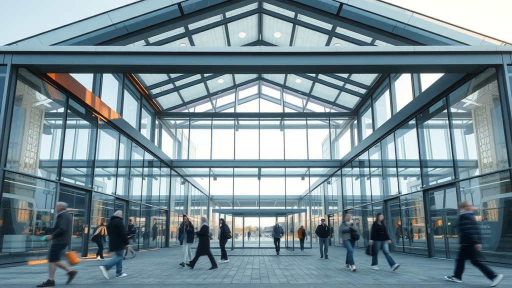 Modern glass and steel entrance showcases durable architectural solutions