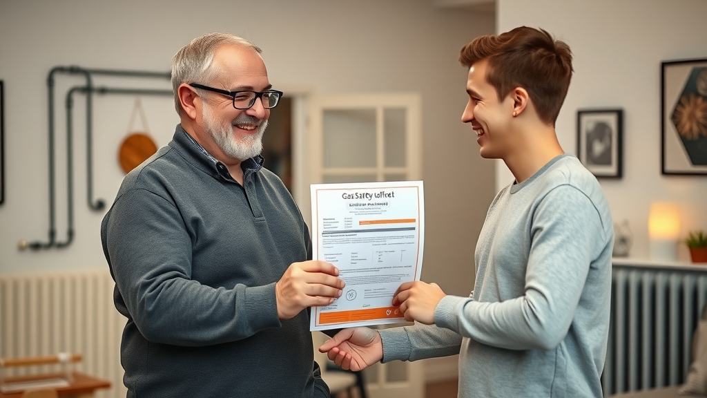 Landlord gives gas safety certificate to tenant in a safe rental home