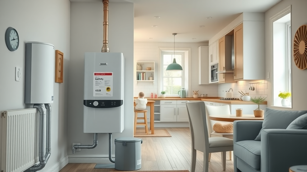 Safe rental home with boiler and landlord gas safety certificate on display