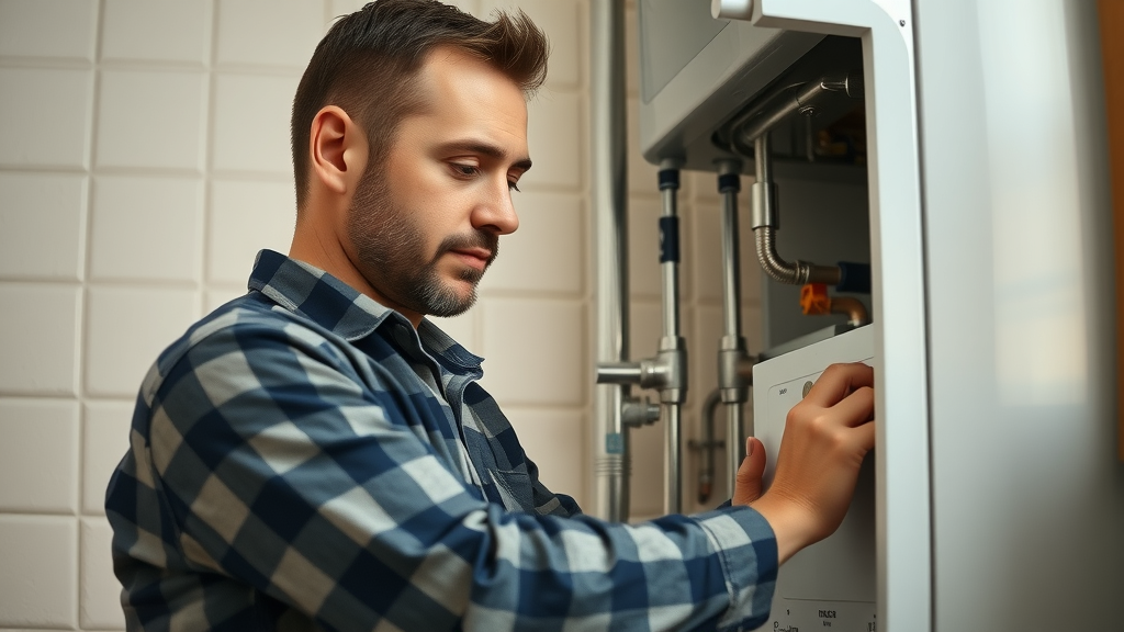 Professional fitting a gas boiler in a bright room for efficient installation