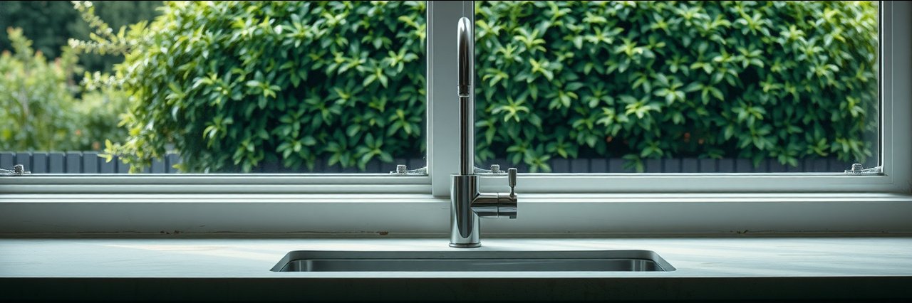 Modern chrome faucet in kitchen, ideal for 24/7 emergency plumbing services.