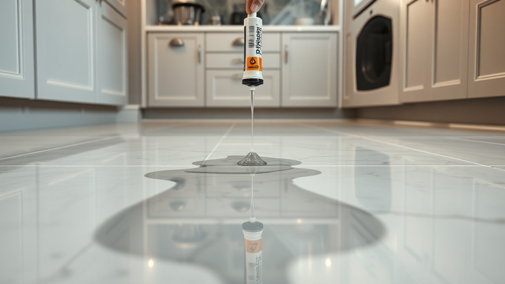 Blocked leaky pipes repair shown in kitchen, technician fixing leak under sink with tools.