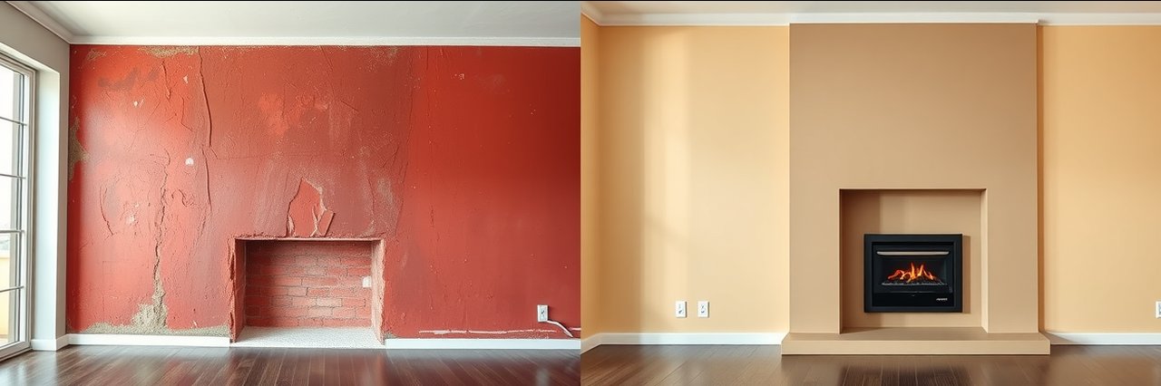 Gas safe engineers home fireplace renovation before and after comparison