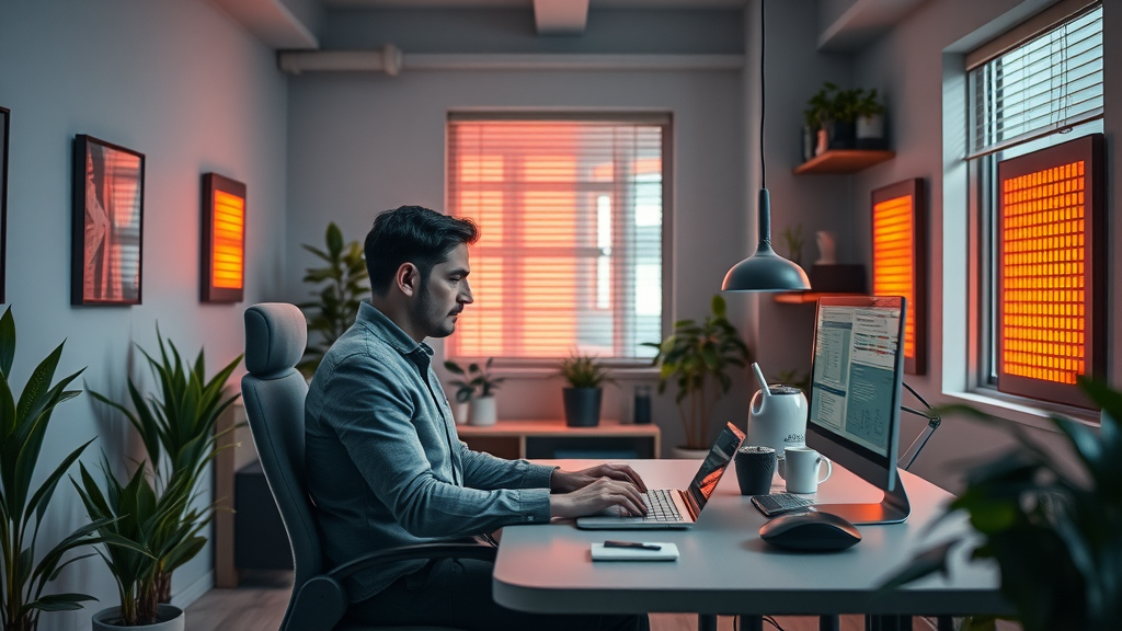 Home office featuring energy efficient infrared heating systems and comfort