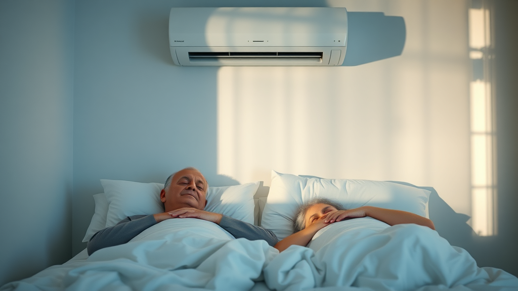 Chesterfield couple sleeping comfortably with bedroom air conditioning