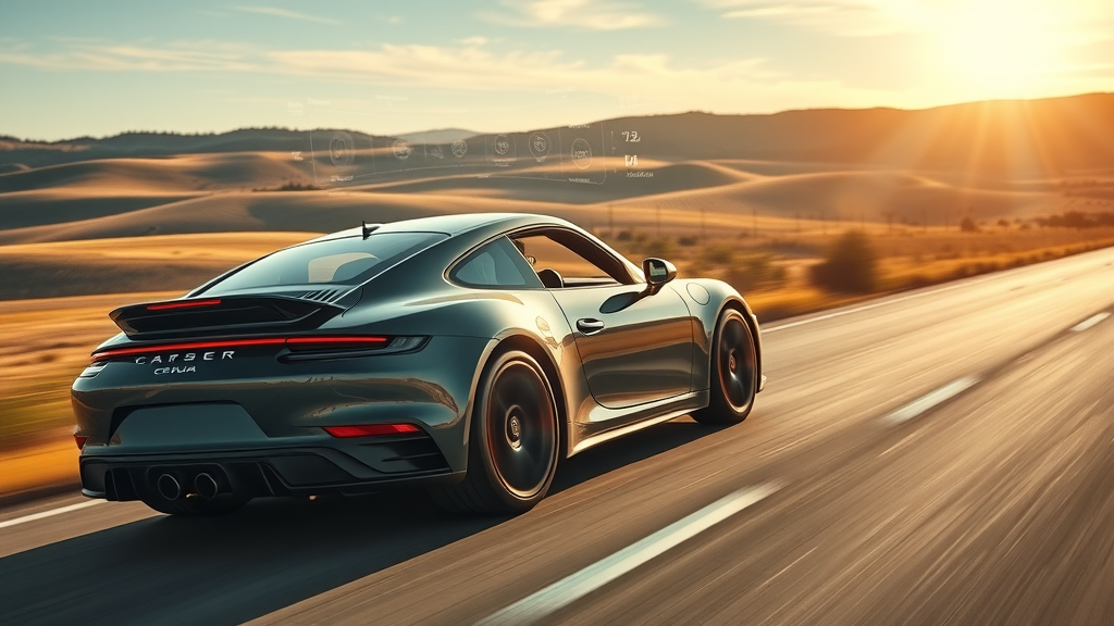 Car showing enhanced performance after ECU tuning on scenic road