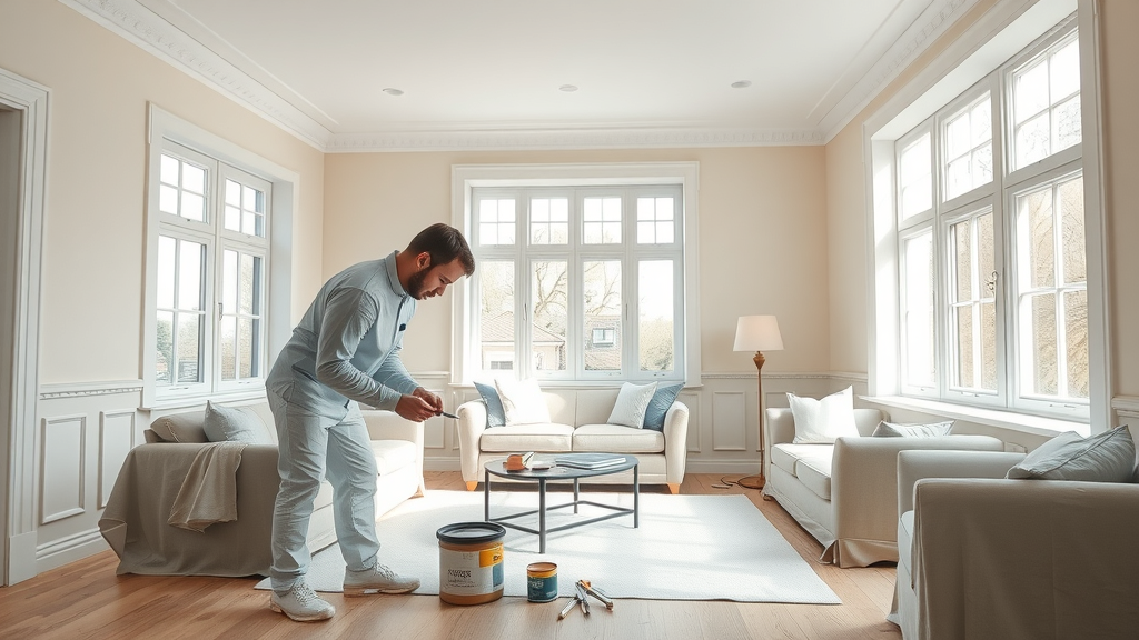 Expert interior painting in Chesterfield transforms a modern living room.